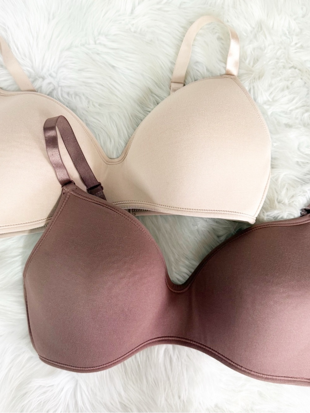 Soma Wireless Lightly Padded Bra 2-Pack 36DD Nude Brown